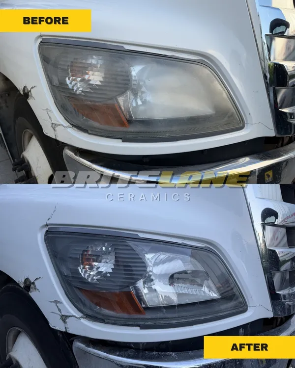 BriteLane Ceramics restoration photo, a foggy, hazy lens corrected to a clear, ceramic sealed finish.